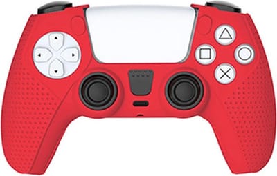 Silicone Hoes Geschikt voor: Playstation 5 Controller Skin - Silicone Hoes - PS5 Accessoires - Cover - Hoesje - Siliconen skin case - Rood