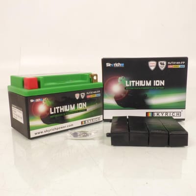 Batterie Lithium Skyrich pour Maxi Scooter Piaggio 530 MP3 ABS HPE IE EURO5 2022 à 2025 YTX14-BS / HJTX14H-FP / 12V 4Ah Neuf