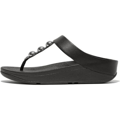 FitFlop Dames teenslippers Fino Mirror-Dome leren teenslippers met teenband HW8