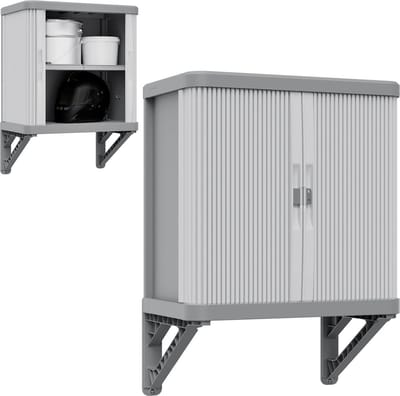 White-Label® Tuinkast - Tuinkist - Tuinkasten voor Buiten - Tuinberging - Kunststof - 39x36x59cm - Grijs