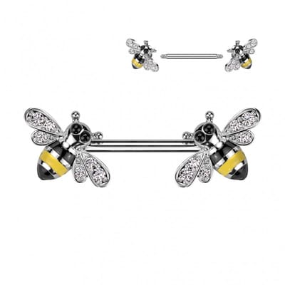 Tepelpiercing Bijtje aan beide uiteinden 1.6x14 - zilver - LMPiercings