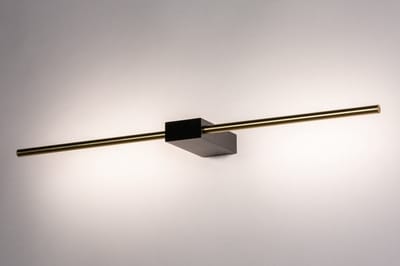 Lumidora Wandlamp 74629 - Voor binnen - CHANDLER - Ingebouwd LED - 6.0 Watt - 600 Lumen - 2700 Kelvin - Zwart - Goud - Messing (kleur) - Metaal - Badkamerlamp