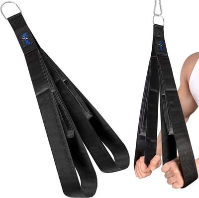 Kabelbevestiging - Fitness Accessoire - Kracht Training - Gewatteerde Handgrepen - 22 en 29 inch - Zwart