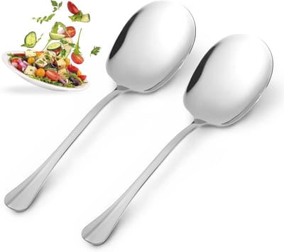 Grote RVS Serveerscheppen van 25 cm, Ideaal voor Salades, Buffetten en Feestjes met Lange Handvatten