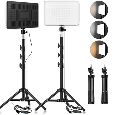 OwlyVision LED Videolamp met Statief - Dimbaar met Verstelbare Lichtkleur 3000K tot 6500K - USB Voeding - Fotolamp voor Video, Streaming en Fotografie