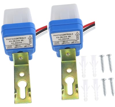 By shayne - Photoswitch Light Sensor - Automatische Dusk Detector - Compact en Lichtgewicht - Buiten- en Binnenverlichting - 230V - Eenvoudige Instal.