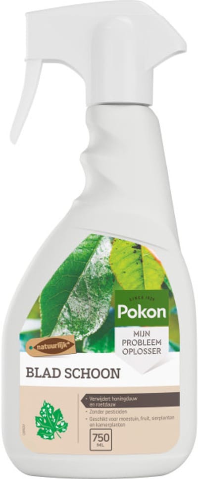 Pokon Blad Schoon Spray 750ml – Tegen plakkerige bladeren & zwarte aanslag (honingdauw en roetdauw) – Reinigt plantenbladeren natuurlijk