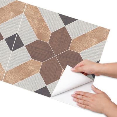 Coloray Meubel Wrap Folie - Bruin Meubelfolie - 50x100 cm - Wrapfolie Keuken Geometrisch patroon - Decoratiefolie - Geometrische Meubelfolie - Meubel Wrap Folie - Woonkamer decoratie - Achtergronden en patronen