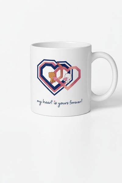 Mok 'My Heart is Yours Forever' met Lieve Beren en Harten - Romantisch Cadeau