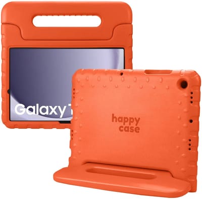 HappyCase Kinder Tablethoes Geschikt voor Samsung Galaxy Tab A11 Plus / Tab A9 Plus | Kindvriendelijke Hoes | Beschemhoes | Kinderhoes | met Handvat en Standaard | Oranje