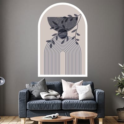 Voorgelijmd vliesbehang met gigantische muurschilderingen - BOOGMUURSCHILDERING TUSSEN AARDE EN MAAN - 135x90cm