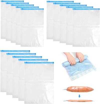 15 x vacuümzakken voor kleding, vacuüm opbergzak, vacuüm opbergzak, compressie reistassen, vacuüm opbergzakken, vacuüm opbergzakken, vacuüm hoes voor dekbedden,Voor Kleding, Reizen geen pompen nodig - Cyslmuk®
