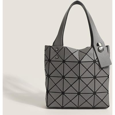 Sac à main pour femme japonais Sac d'épissage personnalisé Sac à losanges à losanges Sac à main à trois compartiments Sac à main géométrique pour femme Mini boîte carrée gray