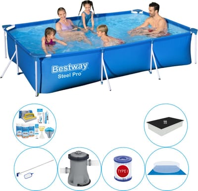 Zwembad Combinatie Pakket - Steel Pro Rechthoekig 300x201x66 cm