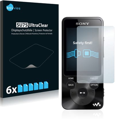 Savvies - Screenprotector voor Sony Walkman NWZ-E585 - Folie Beschermfolie transparant 6 Stuks