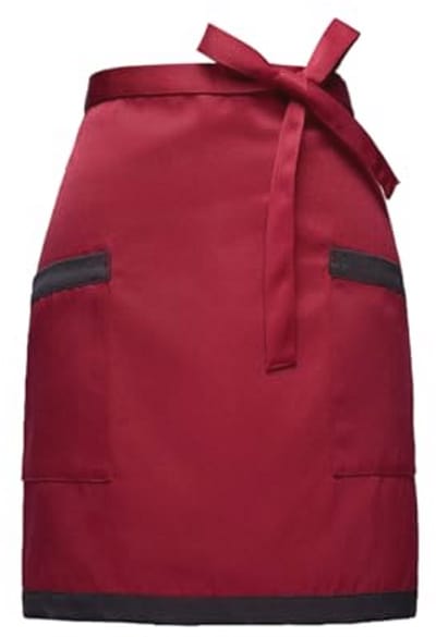 Vita Schort met 2 Zakken voor Vrouwen en Mannen Kelnerschort, Kookschort, Koksschort, Korte Halve Schorten voor Thuis Bar, Bistro, Café, Restaurant