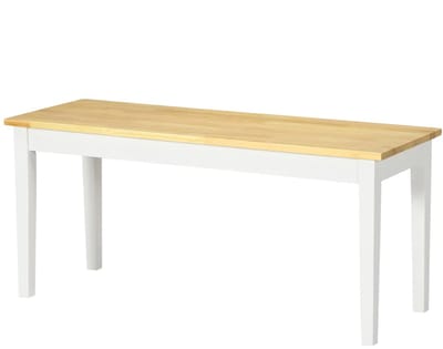 Pugsdrly Houten bankje 2-zitsbank, massief hout, gelakt, naturel + wit