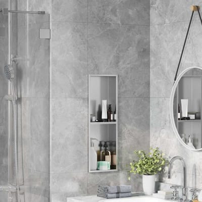 vidaXL - Douche - Niche - zilver - 60 - x - 20 - x - 9,5 - cm - Roestvrij - staal