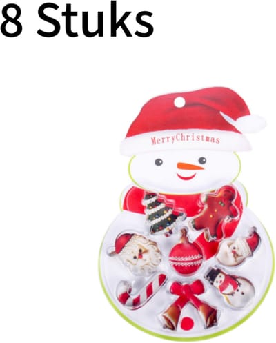 8-delig - Kerst koekjesstempels set - Sneeuwpop vormpjes - Koekjes snijders - DIY bakbenodigdheden - Roestvrij staal - voor koekjes en fondant - RVS kleur