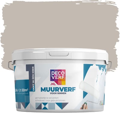 Decoverf muurverf mat taupe, 2.5L