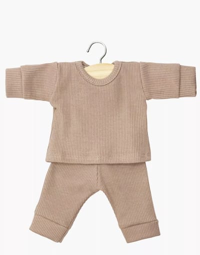 Minikane Poppenkleding Pyjama Morgan Mokka 28 cm