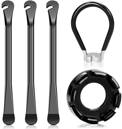Dailygoody - Spaaksleutel fiets - Nippelspanner en bandenlichter - Duurzaam en compact gereedschap - 5 stuks - Fietsbandenwissel - Geschikt voor fiets