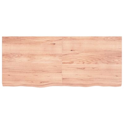 vidaXL - Wandschap - 140x60x(2-6)cm - behandeld - massief - eikenhout - lichtbruin