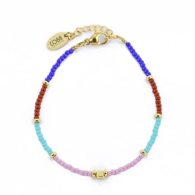 CO88 Collection 8CB-91145 Kralenarmband met Miyuki Kralen - Multi Kleuren - 16+3cm - Goudkleurig Slot
