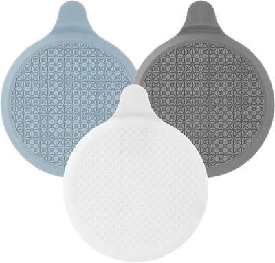 Badplug met zuignap - Afvoerstop douche - Waterdicht afsluiten - Extra grote afdichting - 15 cm diameter - Witgrijsblauw