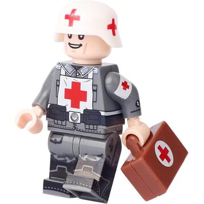 Minifigurines Tierces Militaire Wwii Étranger Médical Soldats Infanterie Armes Petites Particules Blocs de Construction Jouets gray