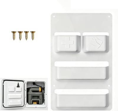 Organizer voor camper of caravan met serviceklep, opbergdoos en deurorganizer, 28 x 18 x 4 cm, ideaal voor toiletcabine en bootgebruik