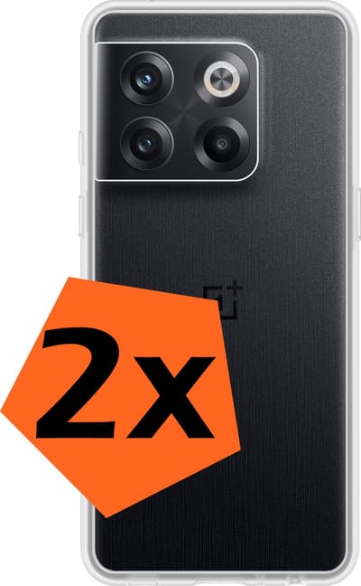 Hoes - 2 Stuks - Geschikt voor OnePlus 10T - Sterk & Shockproof - Case Siliconen - Back Cover - Telefoon Hoes - Transparant