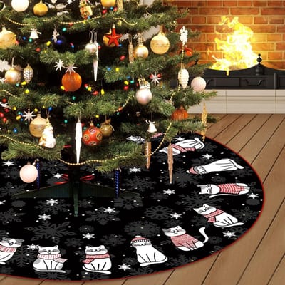 Ronde Kerstboomrok van 122CM, Gebreide Kerstboomdeken, Grote Boommat voor Feestdecoratie en Kerstversiering
