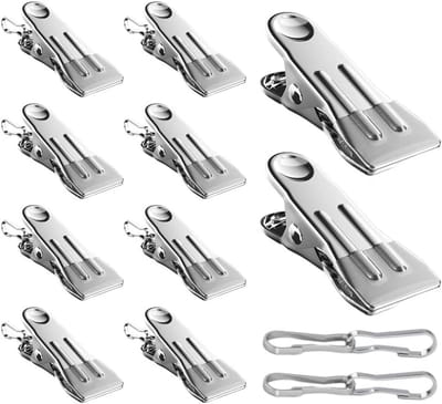 30x Rvs Kledingknijpers met Haken - Antislip Waslijn Clips voor Handdoeken en Sokken