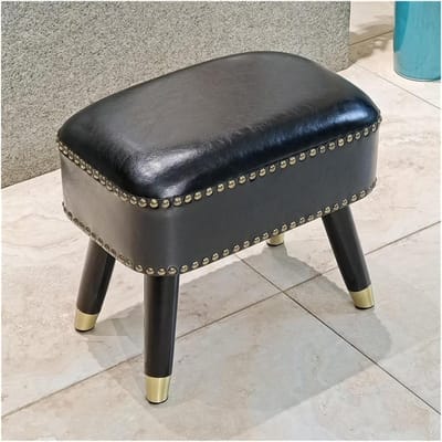Voetenbankje met poten - Rustbank kruk - Schoenen wisselen - Massief houten frame - Niet gespecificeerd - Bruin