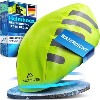NEXTCOVER® Universele regenhoes voor fietshelmen - 100% wind- en waterdichte helmhoes - Reflecterende fietsregenhoes voor alle helmen - Waterdichte helmhoes met reflecterende veiligheidsmarkeringen
