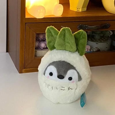1 Pièce Kawaii Pingouin Peluche Poupée Porte-clés Peluche Taiyaki Design Jouets Dessin Animé Mignon Animal Peluche Jouet Porte-clés Peluche Pendentif Sac black