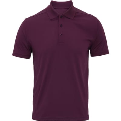 Premier Heren Coolchecker Pique korte mouw Polo T-Shirt (Aubergine)
