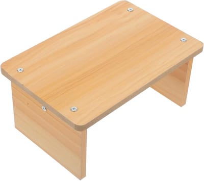 Houten Voetenbankje - Voetsteun Bureau - Comfortabel Zitten - Antislip Ontwerp - 30 x 20 x 13 cm - Khaki