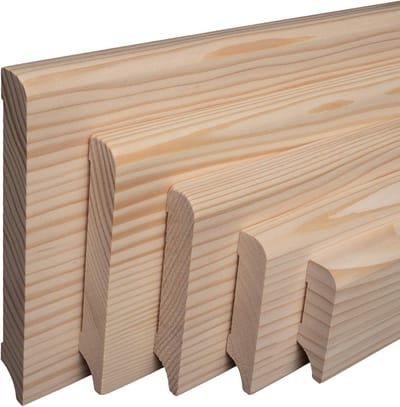 Massief Houten Plint Robuust Sparrenhout 60 mm Hoogte München Profiel