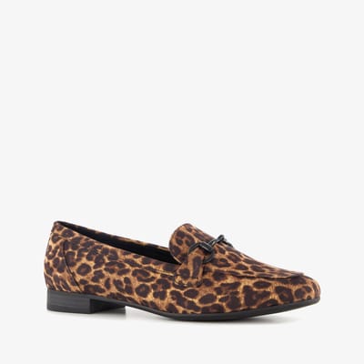 Nova dames loafers met gesp en panterprint bruin - Maat 37