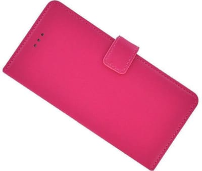 Roze effen Wallet Bookcase Geschikt voor Huawei Y6 2017 Hoesje