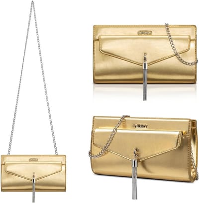 Elegante Clutch Handtas voor Dames met Kwastje, Avondtas voor Bruiloft en Prom met Afneembare Schouderband