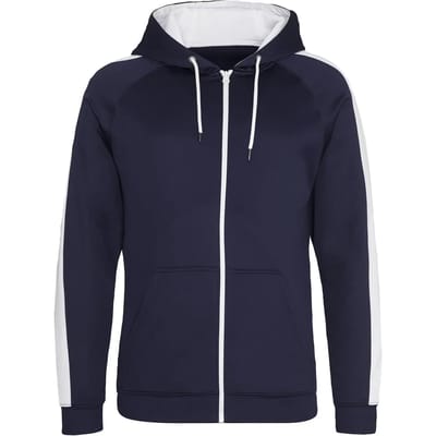 Sports Polyester Zipped Hoodie met capuchon Navy - 3XL