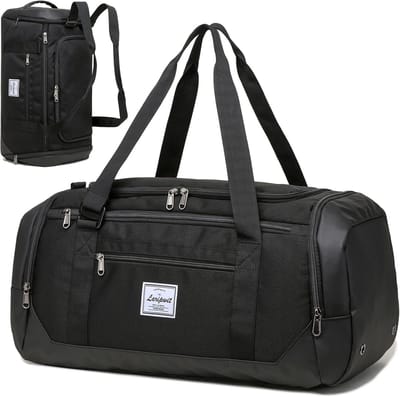 Thijox - Middelgrote Sporttas 40L voor Heren met Schoenenvak en Natvak | Waterdichte Weekendtas voor Reizen, Sport, Fitness en Kamperen - Zwart