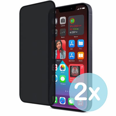 Privacy Screenprotector Geschikt voor iPhone 12 Pro Max – Anti-Gluren – Krasbestendig Gehard Glas 9H – Volledige Dekking – 2-Pack – FuturiQ