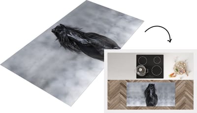 Keukenloper - Loper keuken - Paard - Rook - Grijs - 120x60 cm - Keukenloper vinyl