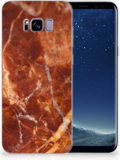 Samsung Galaxy S8 Plus TPU Siliconen Hoesje Marmer Bruin