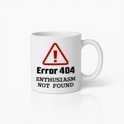 Error 404 Mok 330ml – Grappige Geek Koffiebeker Cadeau voor Programmeurs, Gamers & Kantoorhumor