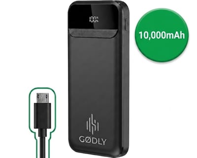 GØDLY® - Powerbank 10000 mah - Quick Charge - Ultra Snellader 22.5W! - USB A, USB C & Micro USB - Geschikt voor Apple iPhone, Samsung & meer - Toegestaan in vliegtuig